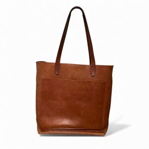Madewell Medium Transport English Saddle Brown Leather Tote Bag Purse